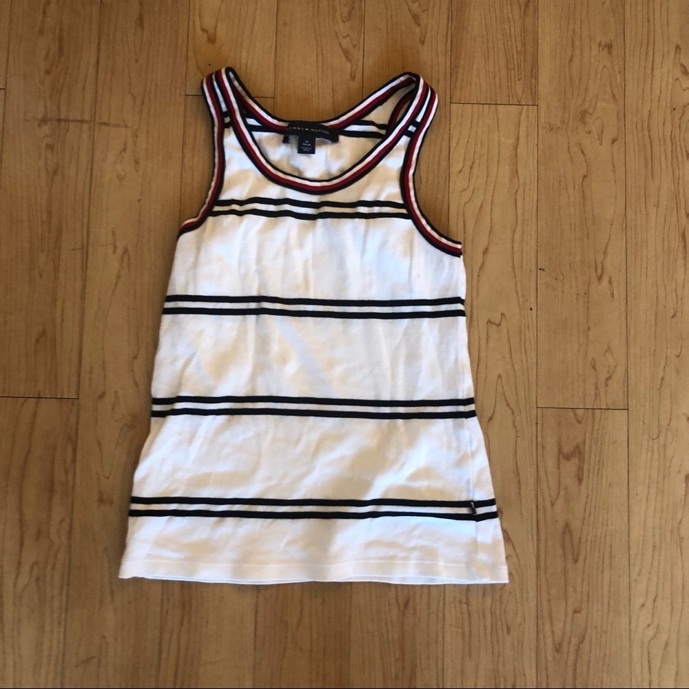 Tommy Hilfiger striped knit white tank